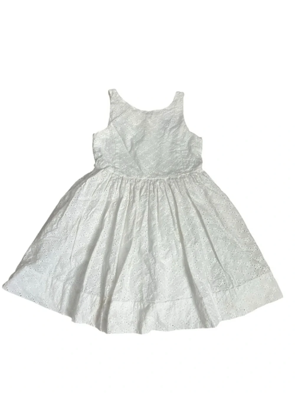 Ralph Lauren White Eyelet Sleeveless Dress for Girls